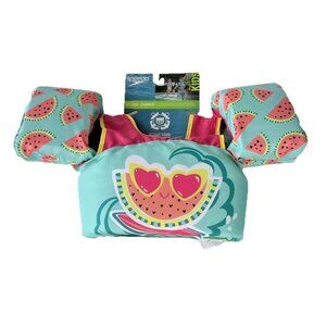 Speedo Splash Jammer Swim Vest Life Jacket Arm Floats Watermelon Girls 33-55 lbs